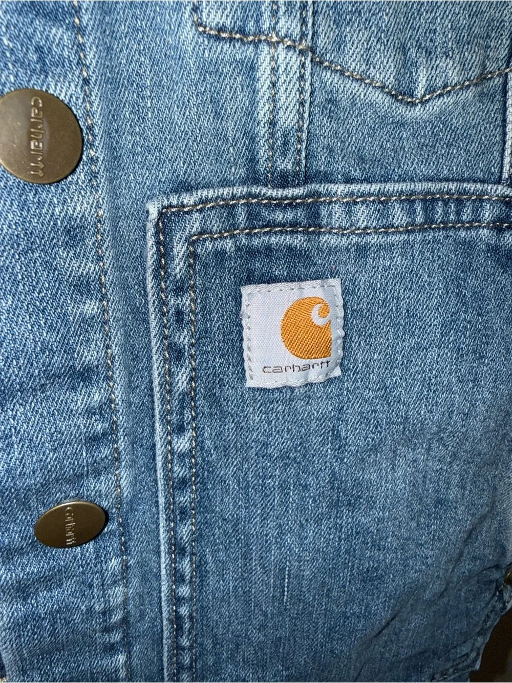 Carhartt Light Blue Denim Workwear Women’s Jacket Size Small